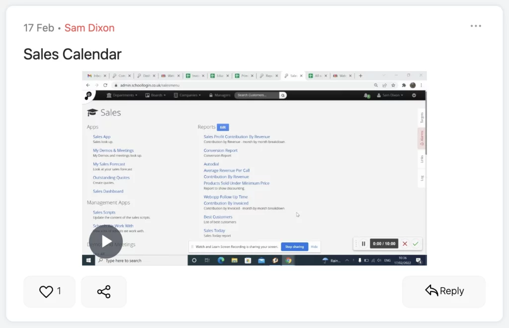 Sales Calendar