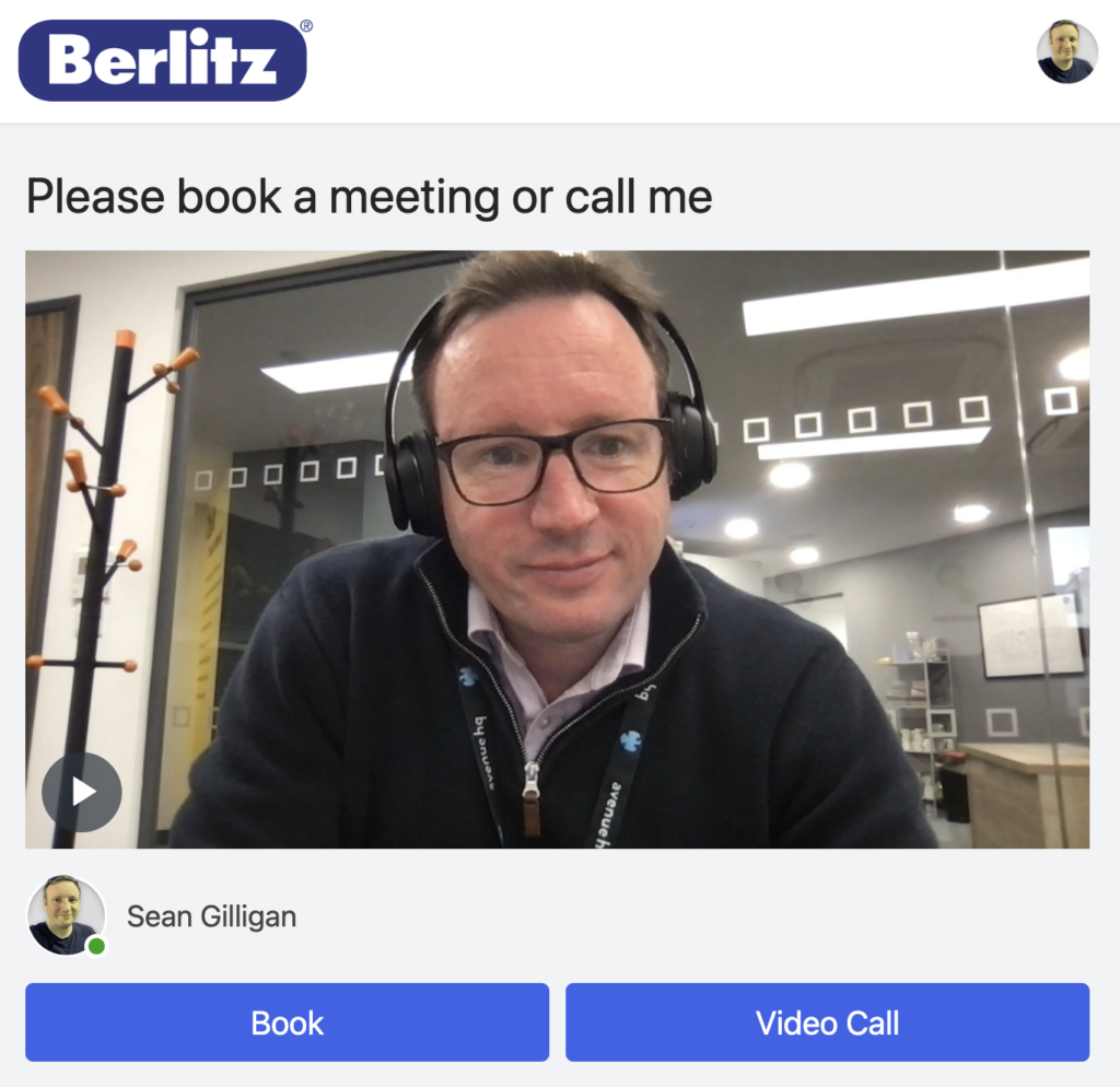 Prospects can book a meeting or call you inside or outside of your sales room