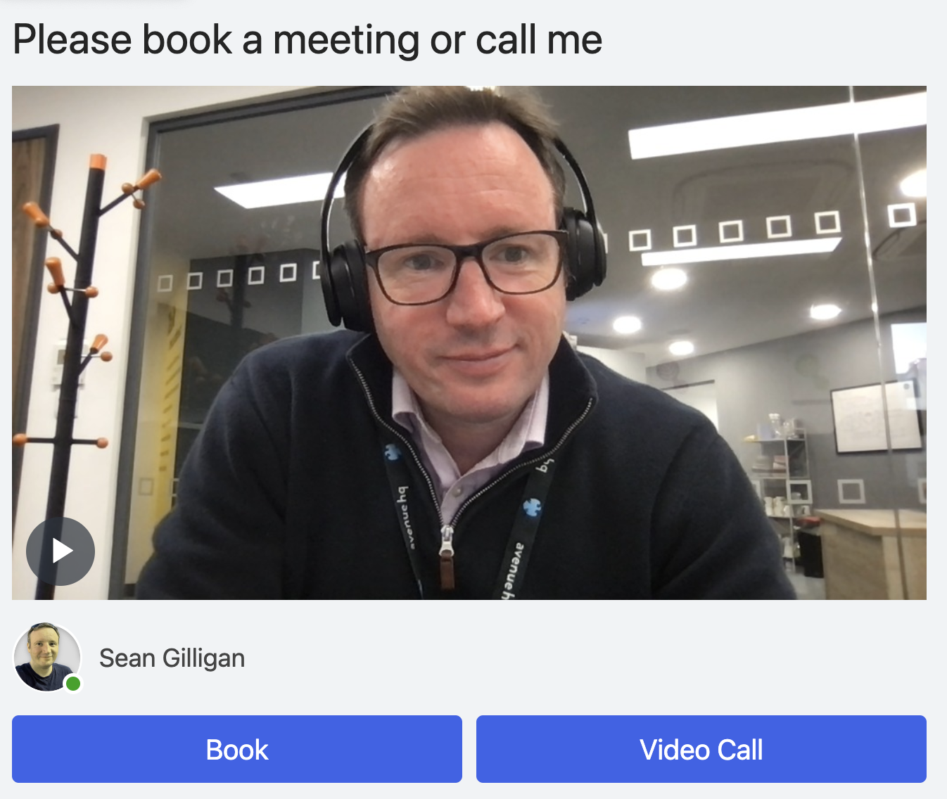 Async Video with Call Back Button and Book Meeting Option